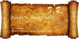 Tatár Renátó névjegykártya