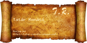 Tatár Renátó névjegykártya